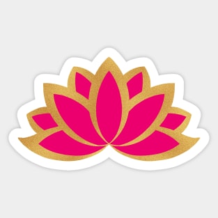 Pink and gold lotus design , Traditional lotus Sticker